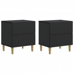 Szafka Nocna 2 pcs Czarny 43 x 34,5 x 48 cm Drewno inżynieryjne