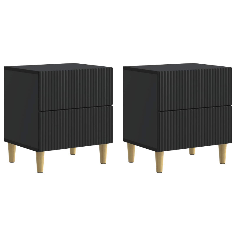 Szafka Nocna 2 pcs Czarny 43 x 34,5 x 48 cm Drewno inżynieryjne
