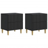 Szafka Nocna 2 pcs Czarny 43 x 34,5 x 48 cm Drewno inżynieryjne
