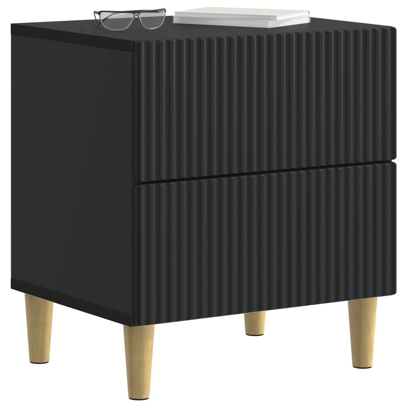 Szafka Nocna 2 pcs Czarny 43 x 34,5 x 48 cm Drewno inżynieryjne