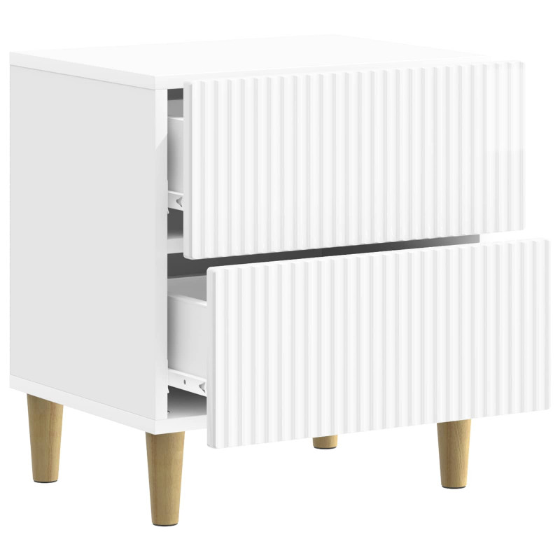 Szafka Nocna 2 pcs Biały wysoki połysk 43 x 34,5 x 48 cm