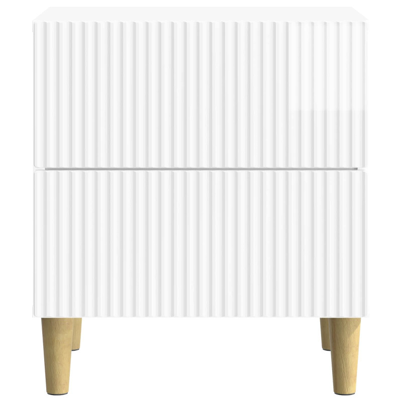 Szafka Nocna 2 pcs Biały wysoki połysk 43 x 34,5 x 48 cm