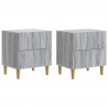 Szafka Nocna z szufladą 2 pcs Szary Sonoma 43 x 34,5 x 48 cm