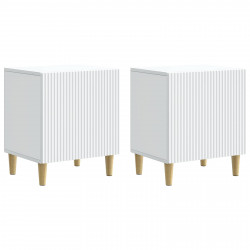 Szafka Nocna 2 pcs Biały 43 x 34,5 x 50 cm Drewno inżynieryjne