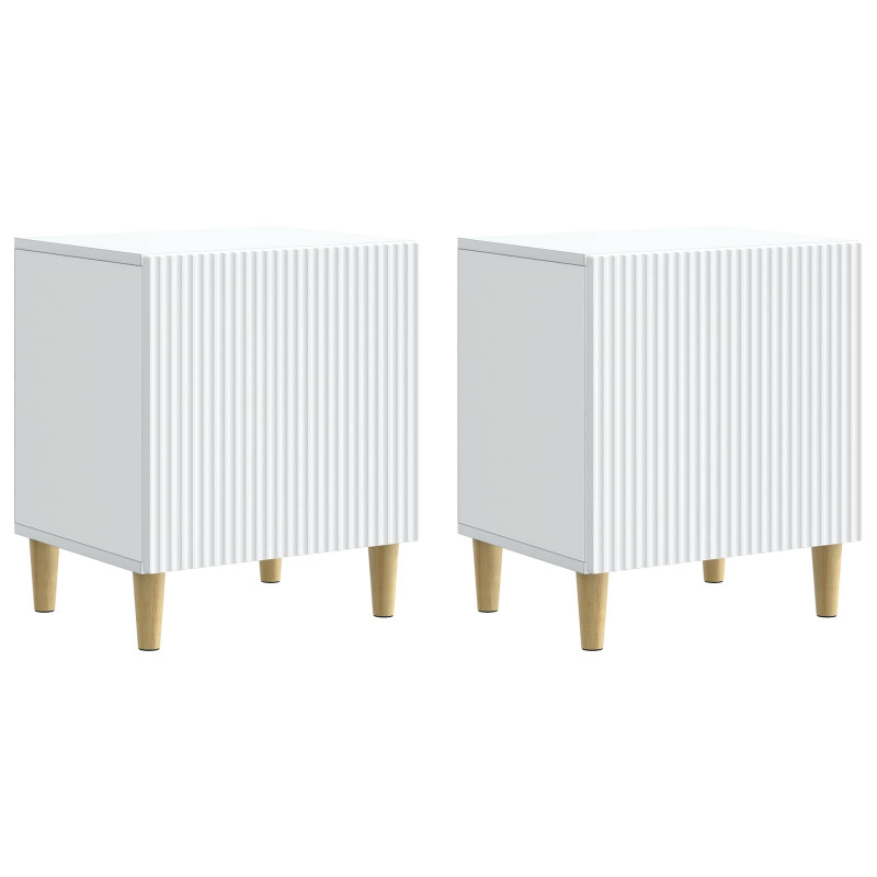 Szafka Nocna 2 pcs Biały 43 x 34,5 x 50 cm Drewno inżynieryjne