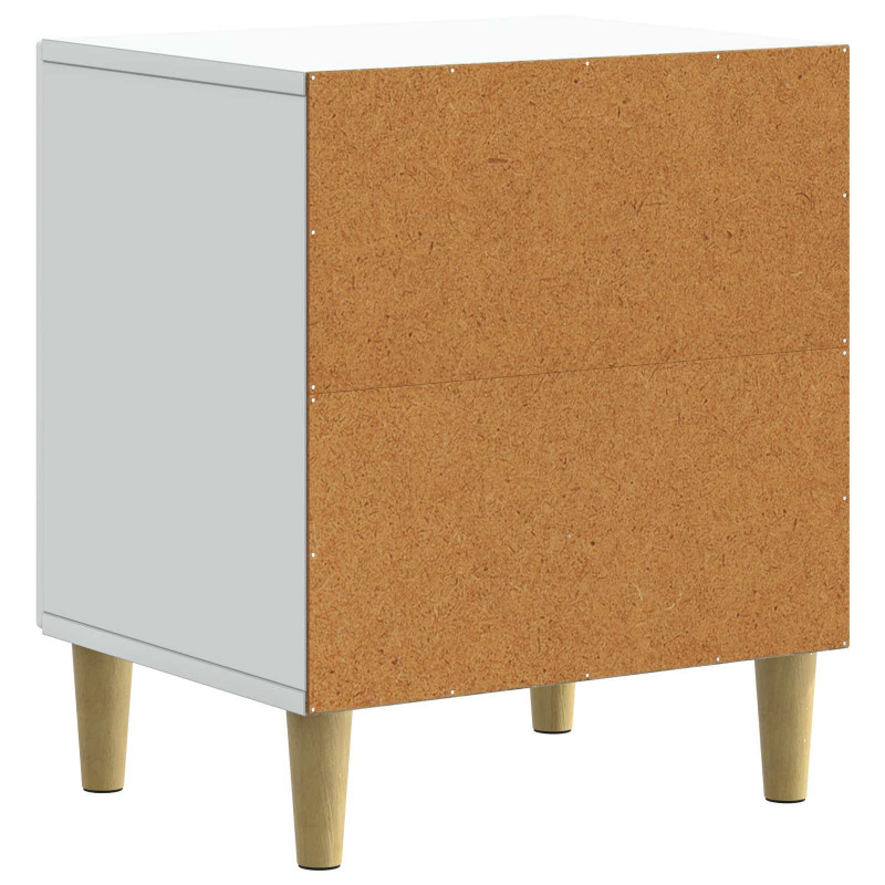 Szafka Nocna 2 pcs Biały 43 x 34,5 x 50 cm Drewno inżynieryjne