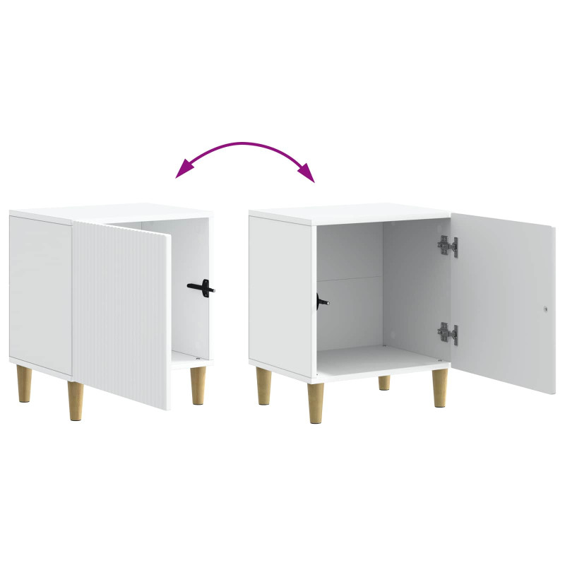 Szafka Nocna 2 pcs Biały 43 x 34,5 x 50 cm Drewno inżynieryjne