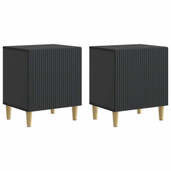 Szafka Nocna 2 pcs Czarny 43 x 34,5 x 50 cm Drewno inżynieryjne
