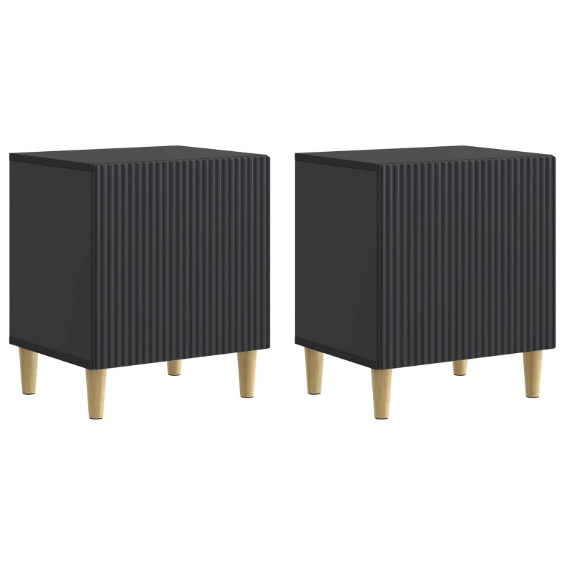 Szafka Nocna 2 pcs Czarny 43 x 34,5 x 50 cm Drewno inżynieryjne