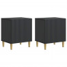 Szafka Nocna 2 pcs Czarny 43 x 34,5 x 50 cm Drewno inżynieryjne