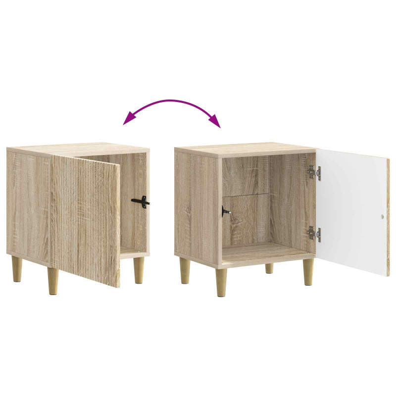 Szafka Nocna 2 pcs dąb Sonoma 43 x 34,5 x 50 cm