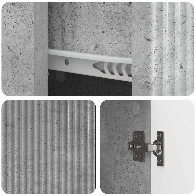 Bufet Betonowy szary 66 x 34,5 x 90 cm Drewno inżynieryjne