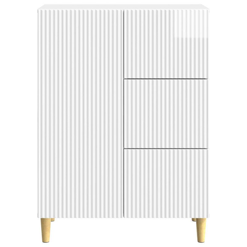 Bufet Biały wysoki połysk 66 x 34,5 x 90 cm Drewno inżynieryjne