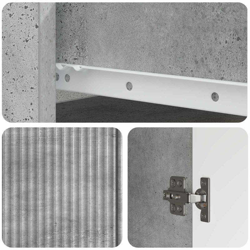 Bufet Betonowy szary 66 x 34,5 x 90 cm Drewno inżynieryjne