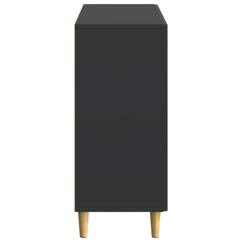 Bufet Czarny 89 x 34,5 x 80 cm Drewno inżynieryjne
