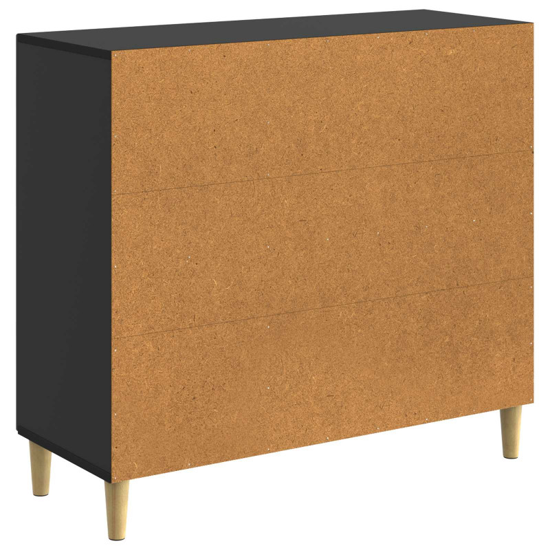 Bufet Czarny 89 x 34,5 x 80 cm Drewno inżynieryjne