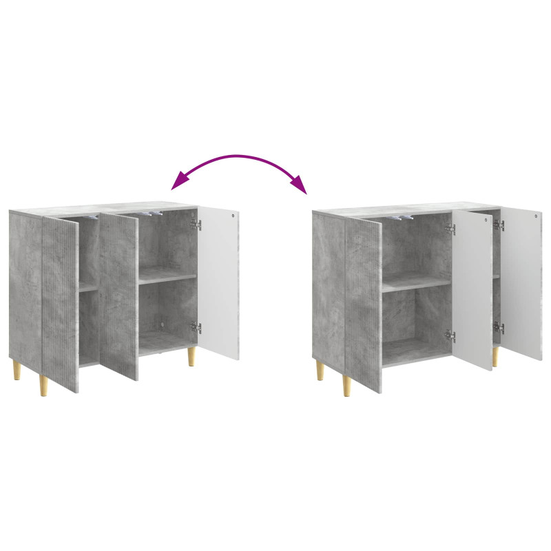 Bufet Betonowy szary 89 x 34,5 x 80 cm Drewno inżynieryjne