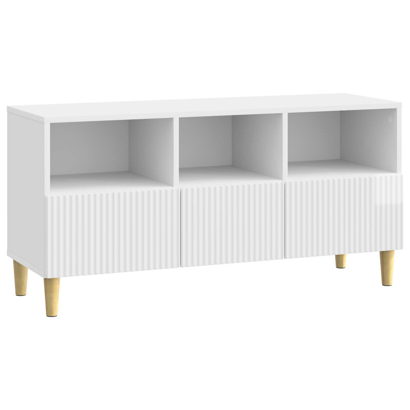 Szafka pod telewizor Biały wysoki połysk 102 x 34,5 x 50 cm