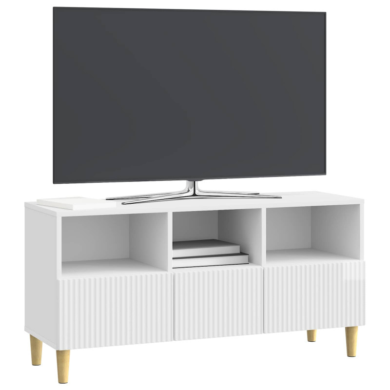 Szafka pod telewizor Biały wysoki połysk 102 x 34,5 x 50 cm