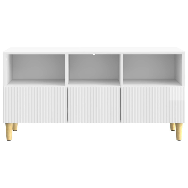 Szafka pod telewizor Biały wysoki połysk 102 x 34,5 x 50 cm