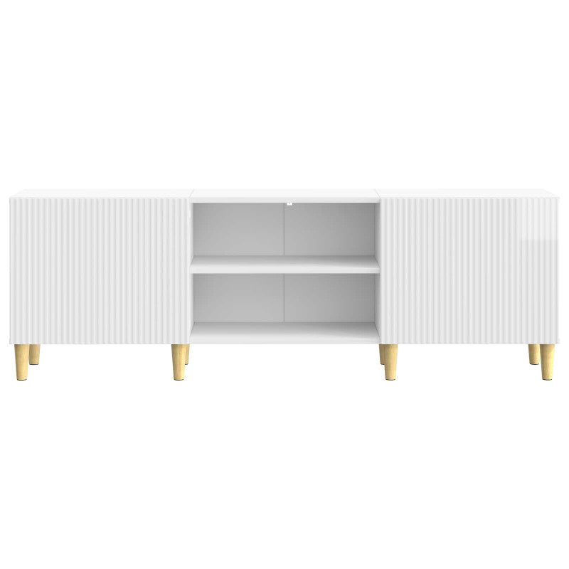 Szafka pod telewizor Biały wysoki połysk 150 x 31 x 50 cm