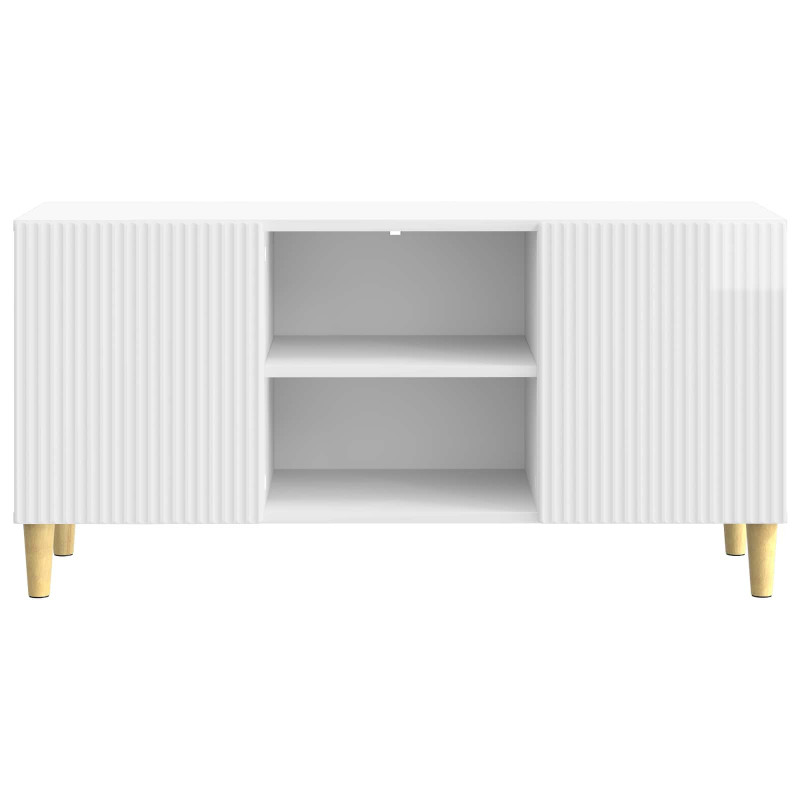Szafka pod telewizor Biały wysoki połysk 102 x 34,5 x 50 cm