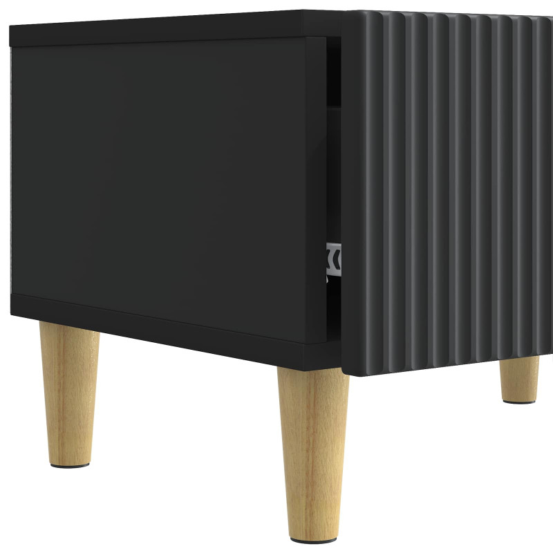 Szafka pod telewizor z szufladą Czarny 147 x 34,5 x 30 cm