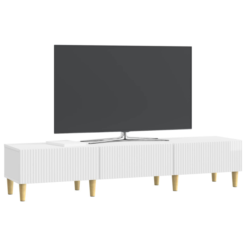 Szafka pod telewizor Biały wysoki połysk 147 x 34,5 x 30 cm