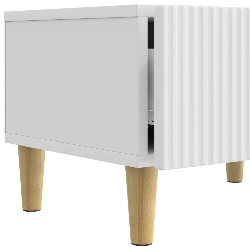 Szafka pod telewizor Biały wysoki połysk 147 x 34,5 x 30 cm