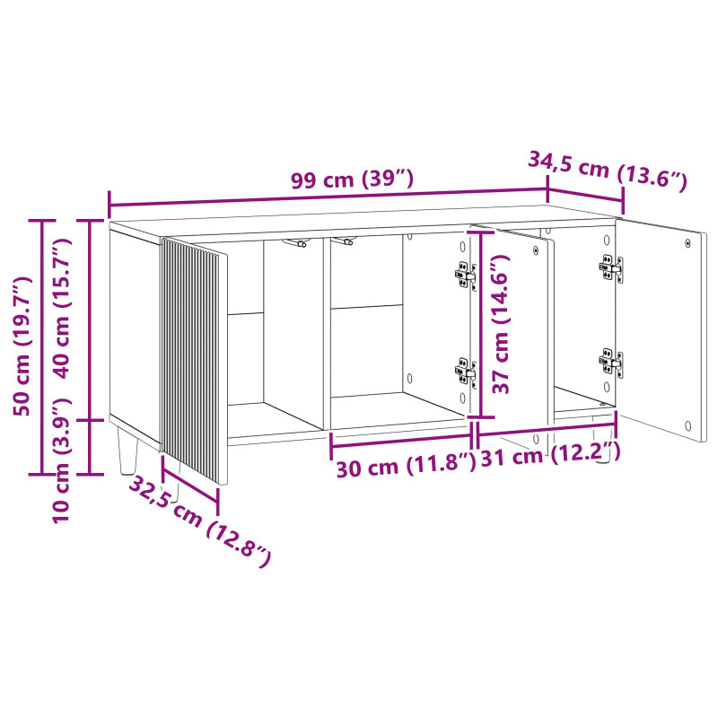 Szafka pod telewizor dąb Sonoma 99 x 34,5 x 50 cm