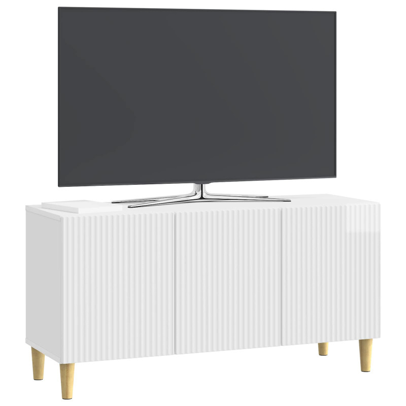 Szafka pod telewizor Biały wysoki połysk 99 x 34,5 x 50 cm