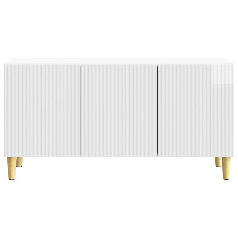 Szafka pod telewizor Biały wysoki połysk 99 x 34,5 x 50 cm