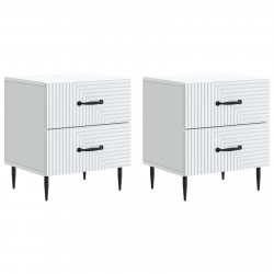 Szafka Nocna z szufladą 2 pcs Biały 43 x 34,5 x 47,5 cm