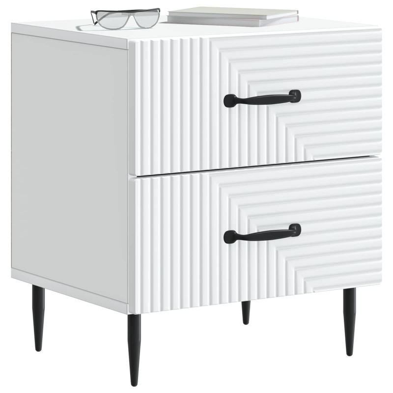 Szafka Nocna z szufladą 2 pcs Biały 43 x 34,5 x 47,5 cm