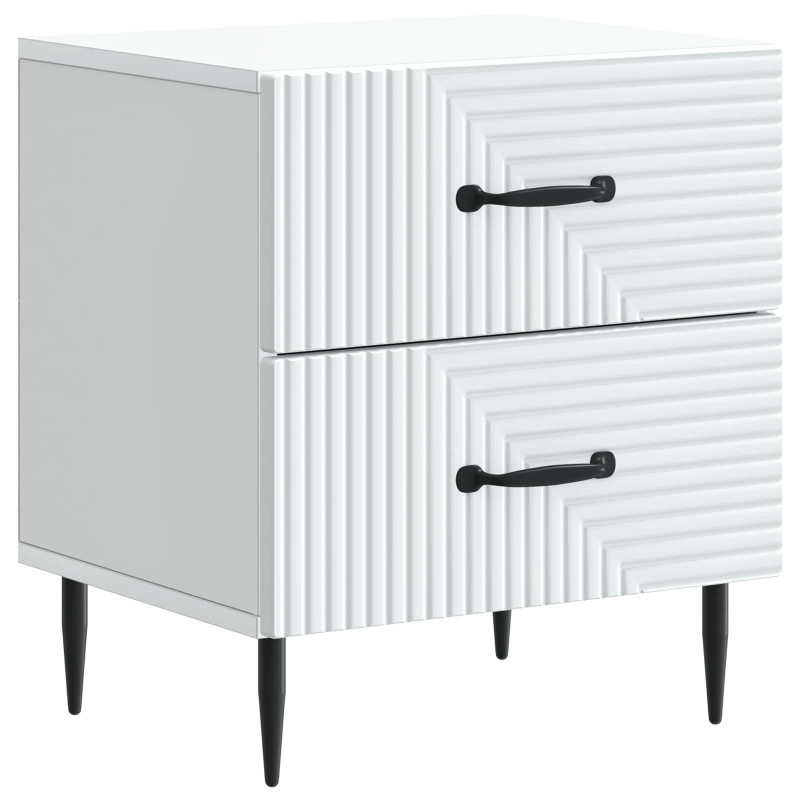 Szafka Nocna z szufladą 2 pcs Biały 43 x 34,5 x 47,5 cm