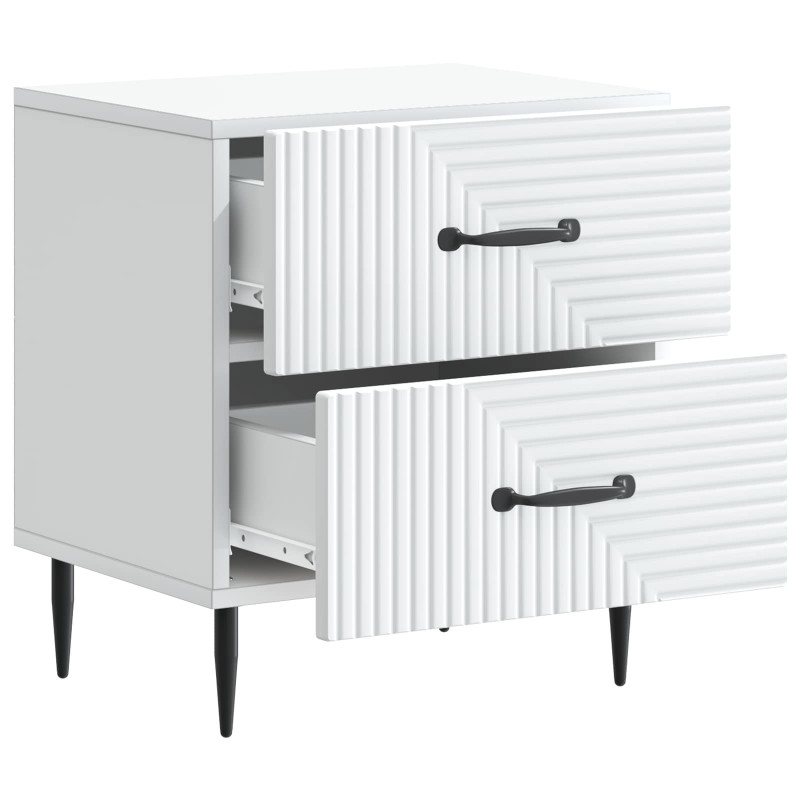 Szafka Nocna z szufladą 2 pcs Biały 43 x 34,5 x 47,5 cm
