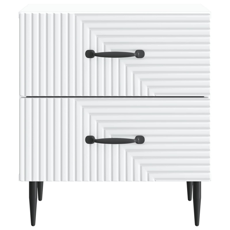 Szafka Nocna z szufladą 2 pcs Biały 43 x 34,5 x 47,5 cm