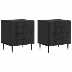 Szafka Nocna z szufladą 2 pcs Czarny 43 x 34,5 x 47,5 cm
