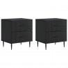 Szafka Nocna z szufladą 2 pcs Czarny 43 x 34,5 x 47,5 cm