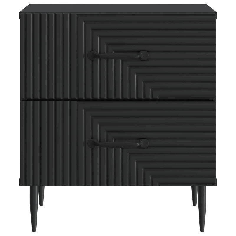 Szafka Nocna z szufladą 2 pcs Czarny 43 x 34,5 x 47,5 cm