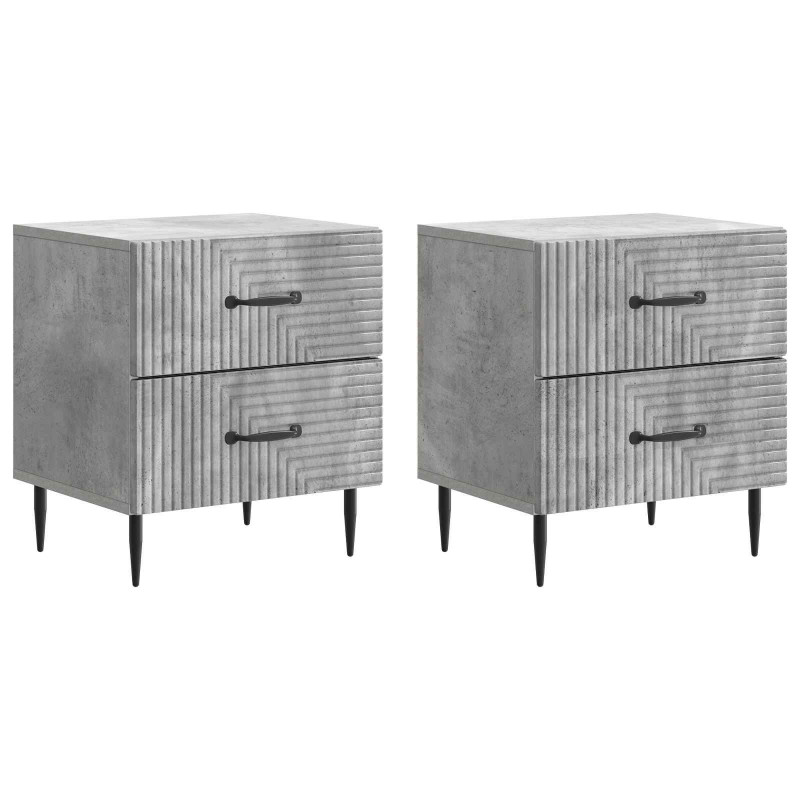 Szafka Nocna 2 pcs Betonowy szary 43 x 34,5 x 47,5 cm