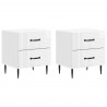 Szafka Nocna 2 pcs Biały wysoki połysk 43 x 34,5 x 47,5 cm