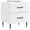 Szafka Nocna 2 pcs Biały wysoki połysk 43 x 34,5 x 47,5 cm