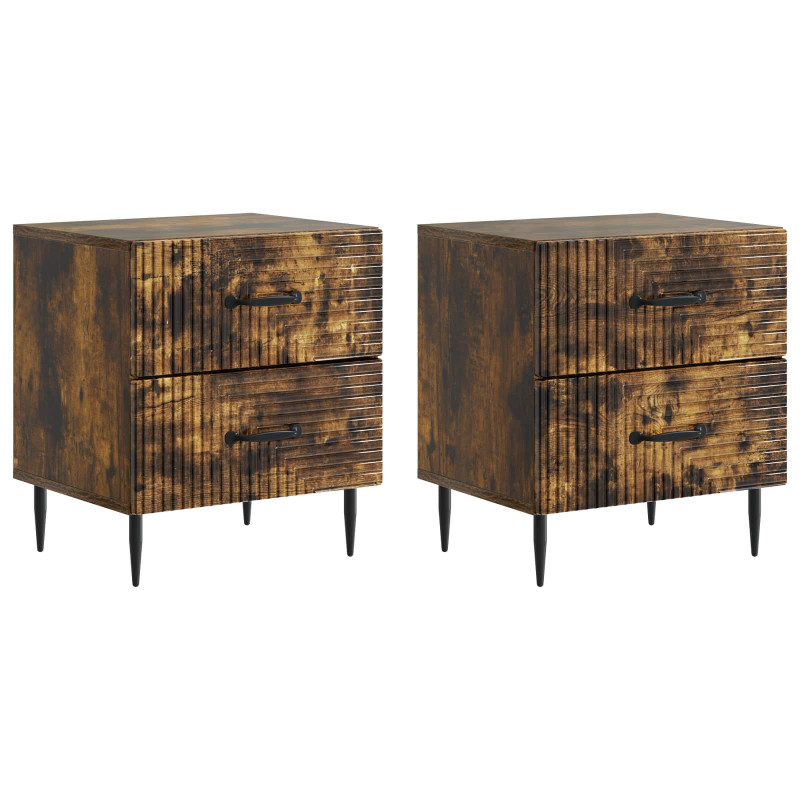 Szafka Nocna z szufladą 2 pcs Dąb wędzony 43 x 34,5 x 47,5 cm