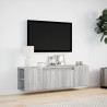 Ścienna szafka TV z LED, szary dąb sonoma, 135x31x39,5 cm