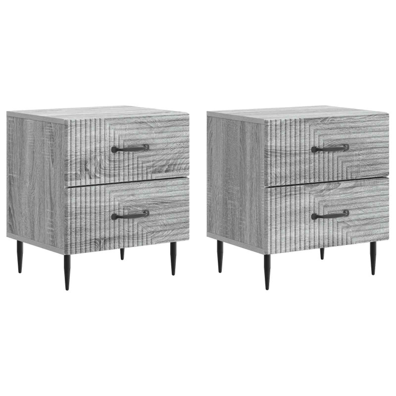 Szafka Nocna z szufladą 2 pcs Szary Sonoma 43 x 34,5 x 47,5 cm