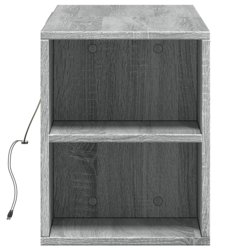 Ścienna szafka TV z LED, szary dąb sonoma, 135x31x39,5 cm