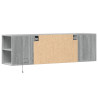 Ścienna szafka TV z LED, szary dąb sonoma, 135x31x39,5 cm
