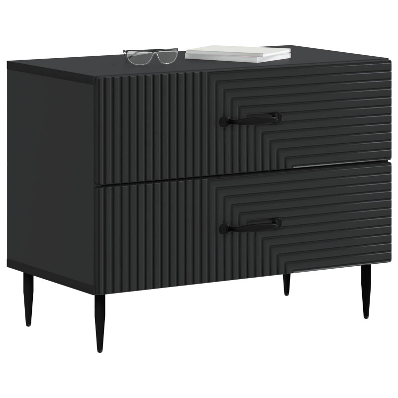 Szafka Nocna Czarny 62 x 34,5 x 47,5 cm Drewno inżynieryjne