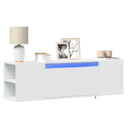 Ścienna szafka TV z LED, biała, 135x31x39,5 cm